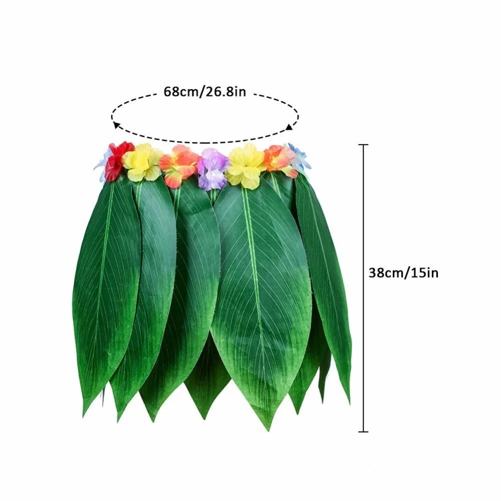 Юбка Гавайская из искусственных листьев для детей и взрослых пляжная юбка с