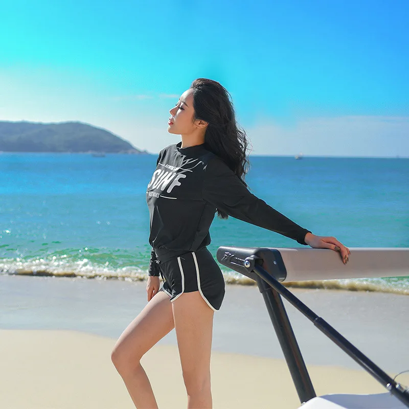 Комплект женский для фитнеса рубашка с длинным рукавом и защитой от солнца 3