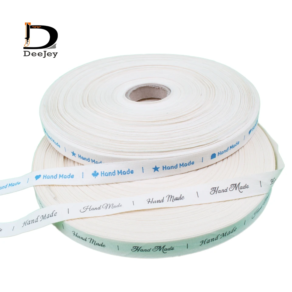 STOCK pure cotton 15mm width clothing webbing ribbon  Hand Made labels for clothing or DIY crafts 15 meters lot two type choice