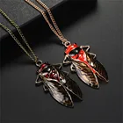 2022 креативное ожерелье в ретро-стиле Цикада, винтажное ожерелье из цветной глазури, сплав, имитация насекомых кулон Цикада
