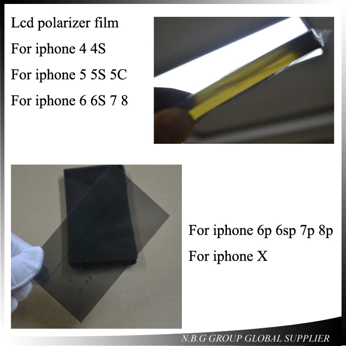10 шт./лот поляризационная пленка для iPhone 8 4 4S 5 5S 5C 6 6S 7 Plus X ЖК фильтр