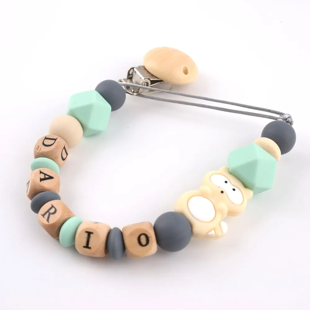 Let's Make Baby Teether 1 шт. цепочка-пустышка с сумкой силиконовые бусины из енота