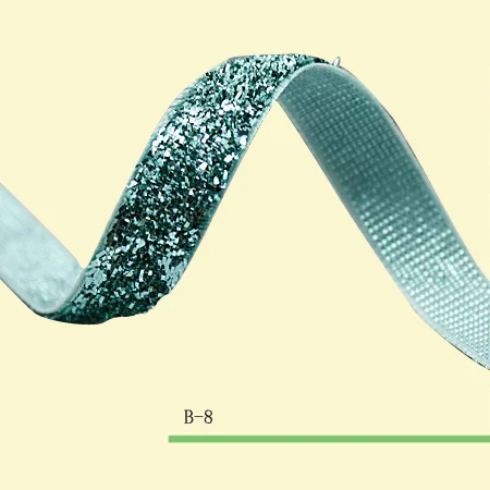 (Цена договорная) эластичная металлическая бархатная лента 3/8 дюйма Зеленая