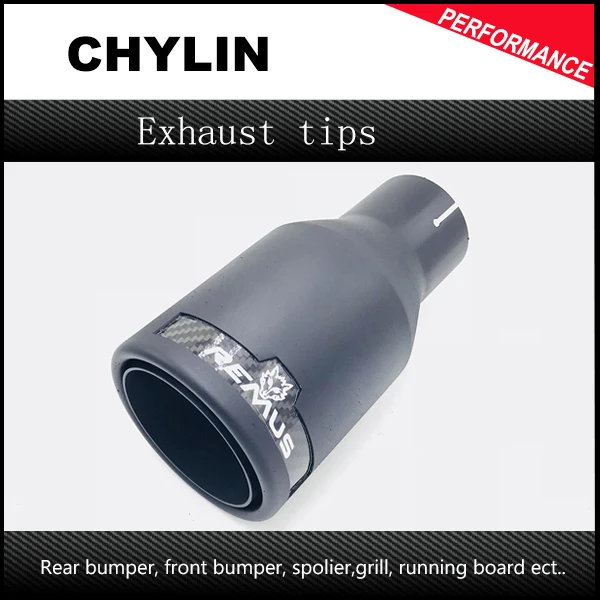 Универсальный Remus глушитель трубы автомобиля Стайлинг Inlet54mm Outlet76mm Remus 1 шт. нержавеющая сталь с углеродным волокном