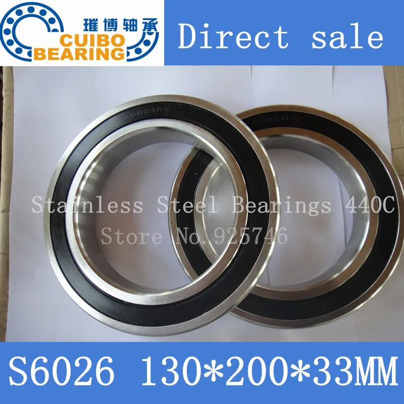 

Stainless Steel Bearing S6026 2RS size:130x200x33mm Miniature 6026 RS Ball Bearings S6026