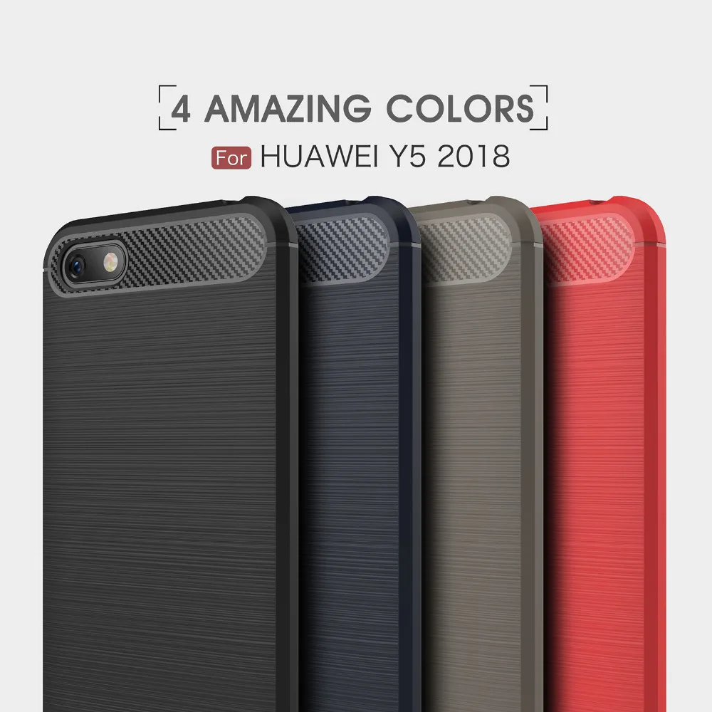 Чехол для Huawei Y5 2018 чехол Prime honor 7 Play силиконовый мягкий Роскошный из углеродного