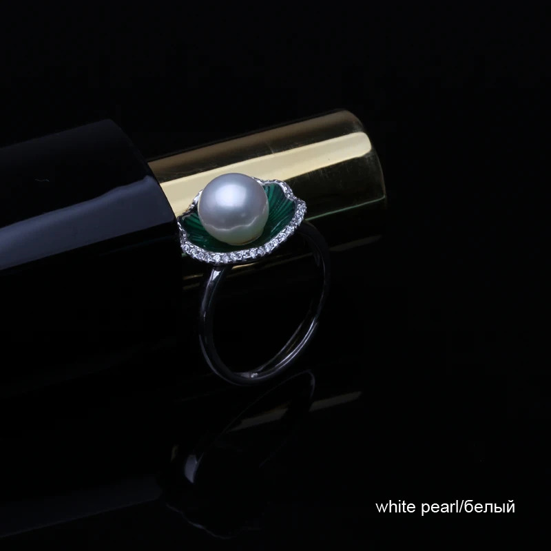 

Genuine ring 925 sterling silver,trendy natural freshwater round pearl ring girl birthday gift