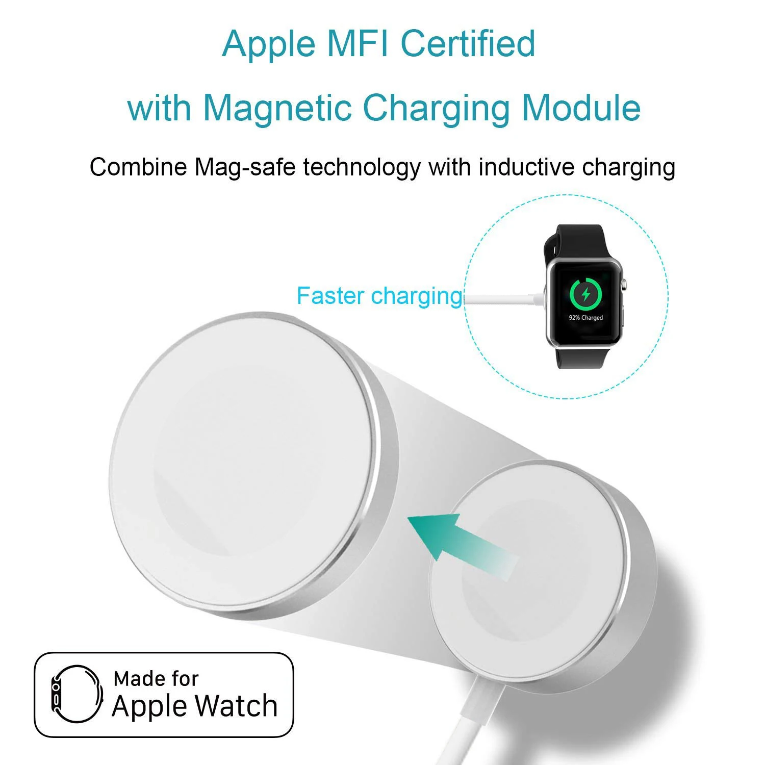 Беспроводное зарядное устройство для iWatch серии 2 3 USB MFi Сертифицированный Магнитный iWatch зарядный кабель 3,3 футов/1 метр для Apple Watch зарядное устройство