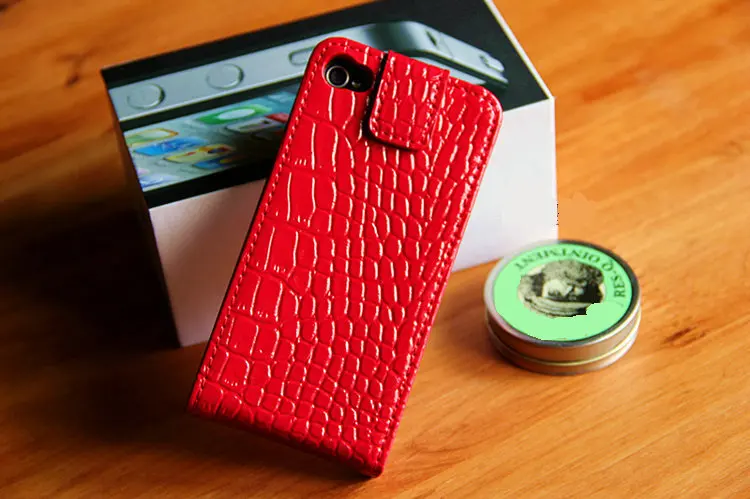 Crocodile Grain Leather Cover Case For IPhone 5+1PCS Screen Protector China Post Free Shipping |