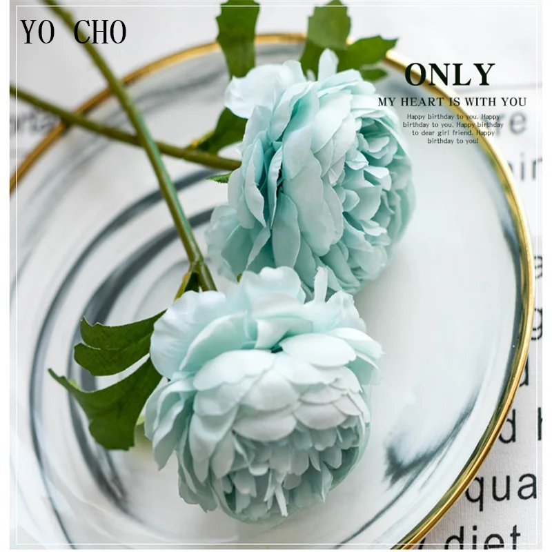 YO CHO новые розы Искусственные цветы Белый пион Свадебный Настенный декор
