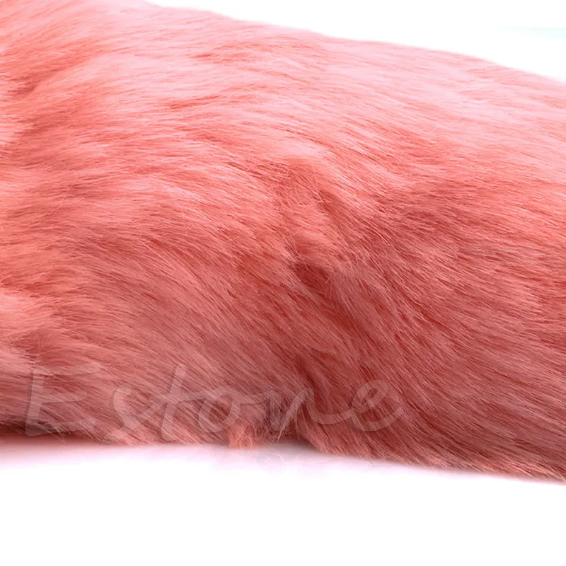 

35CM Romance Adult Love Product Pink Fox Tail Butt Metal Plug Anal Sex Toy #947#