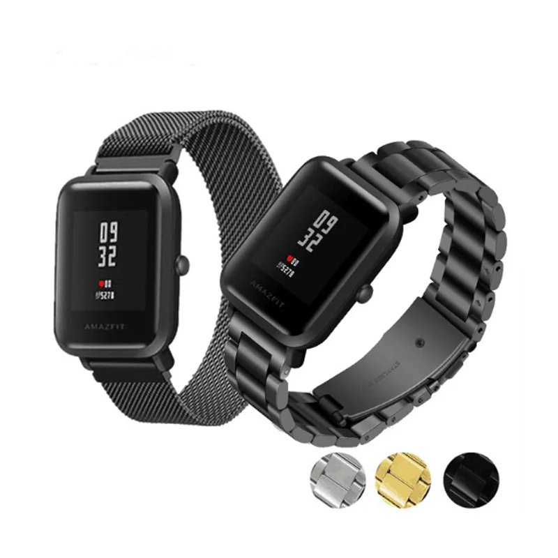 20 мм браслет для Amazfit ремень стальной Xiaomi Huami Bip Youth Смарт часы ремешок