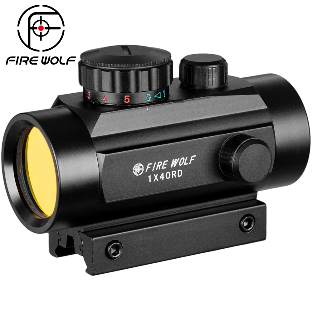Охотничий тактический голографический прицел FIRE WOLF 1x40 оптический с красными и