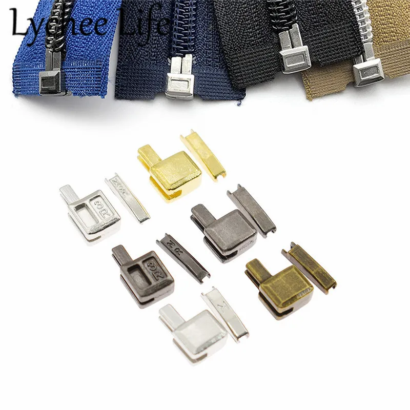 Lychee Life 10 шт. металлический фиксатор для ремонта молнии цинк 3# сплав застежки-молнии DIY ручной работы Швейные отсеки для одежды принадлежности аксессуары