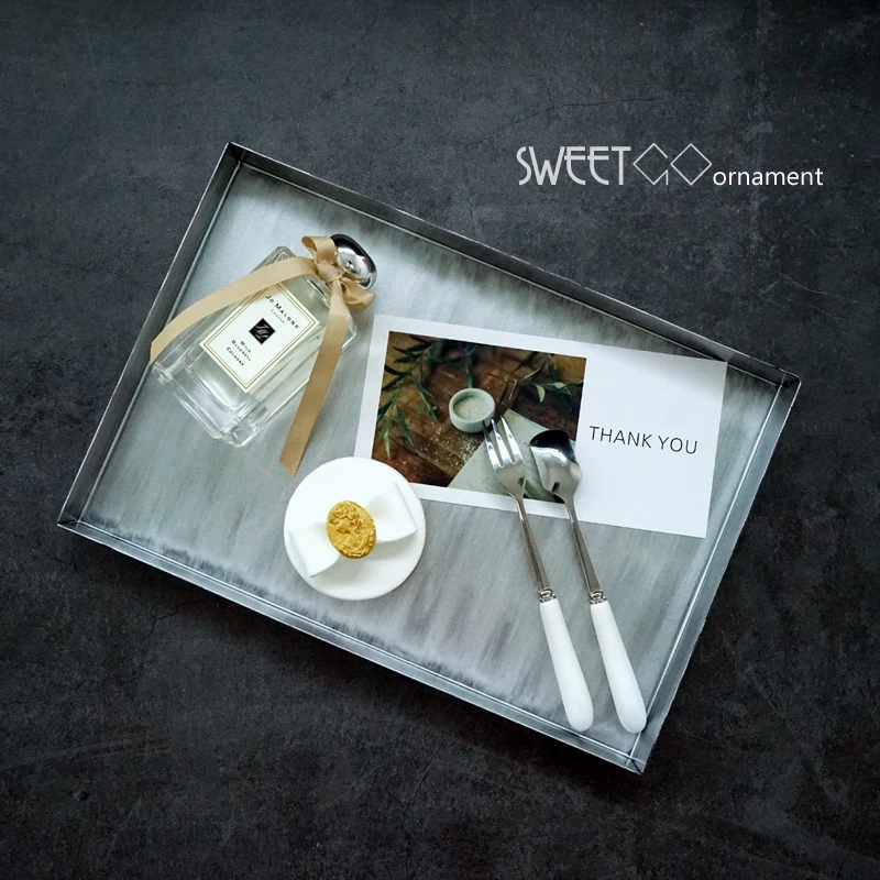 Винтажный серебряный прямоугольник десерт фрукт для кекса свадьбы подставка