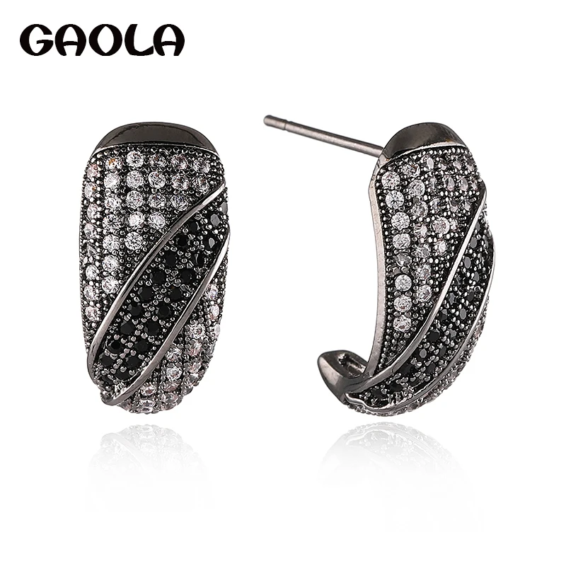 

GAOLA High Quality Cubic Zirconia Fingernail Stud Earrings for Girls Orecchini Brincos Pendientes Oorbellen GLE1317