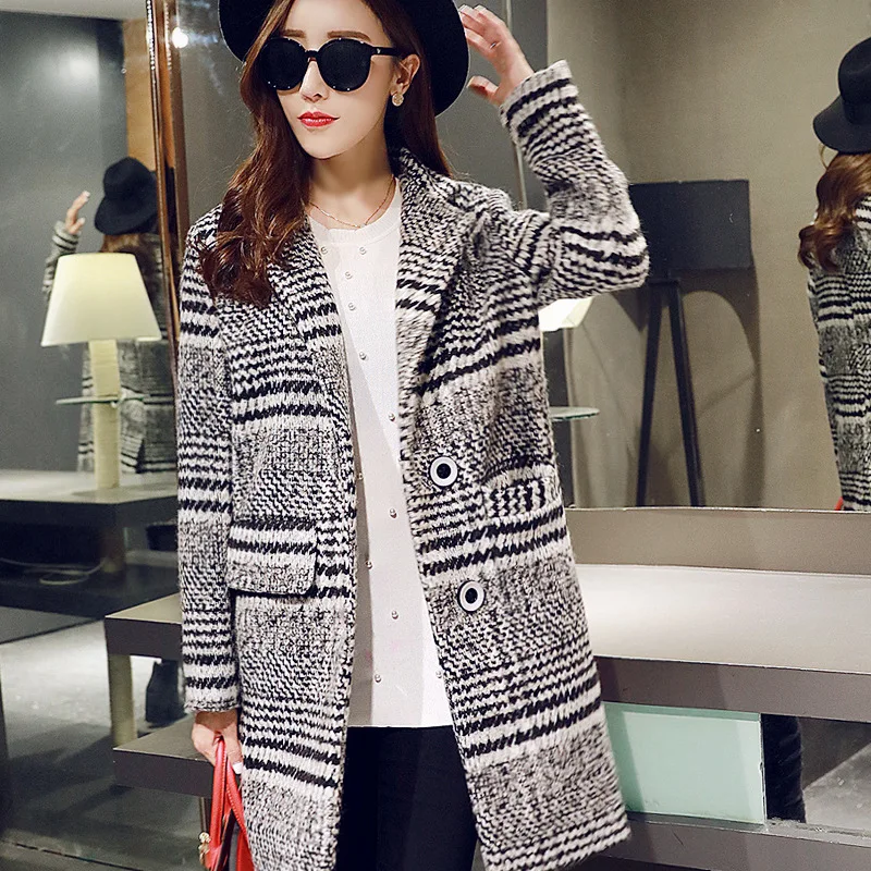 2017 Autumn And Winter Fashion Women Woolen Single Button Coat Turn-down Collar Long sleeves Slim XS-XL WXY131 | Женская одежда