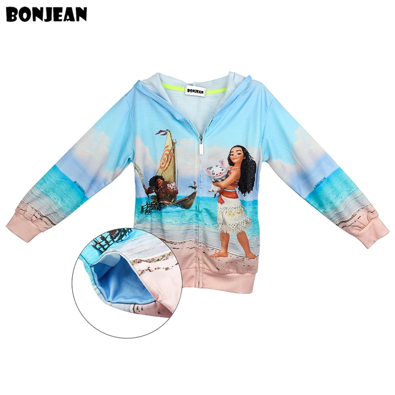 Новинка 2017 футболка Моана для девочек одежда маленьких мальчиков свитшоты с