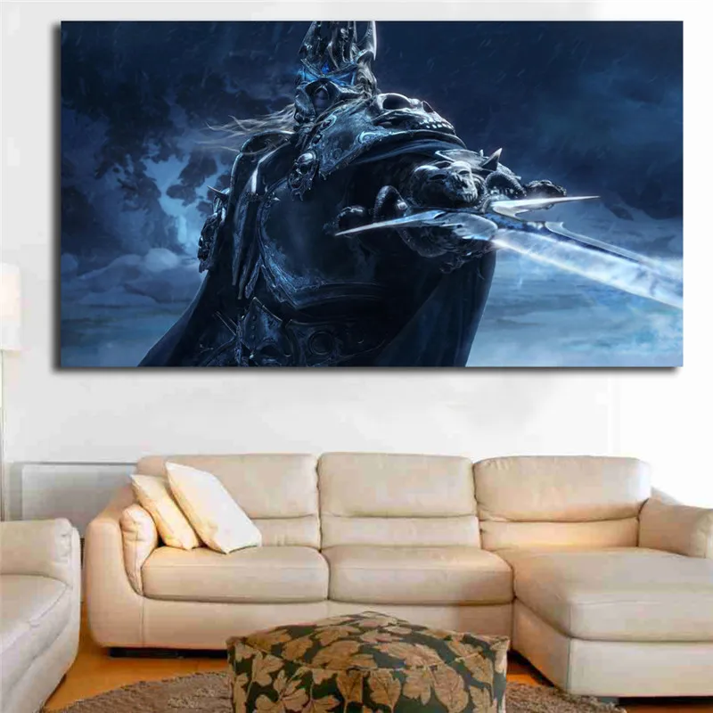 Wrath Of The Lich King World Of Warcrafts обои настенное Искусство Постеры-холсты печатает картины на стену спальня hd-качество для домашнего декора