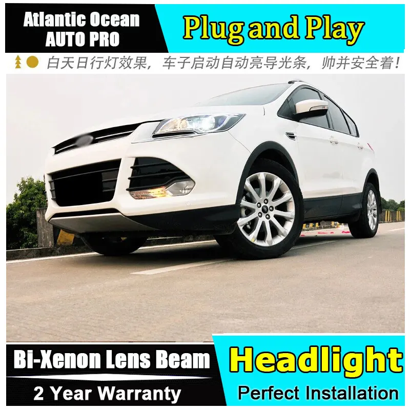 Ксеноновые H7 Фары для ford kuga escape 2013 2016 автомобильный Стайлинг LED руководство DRL HID