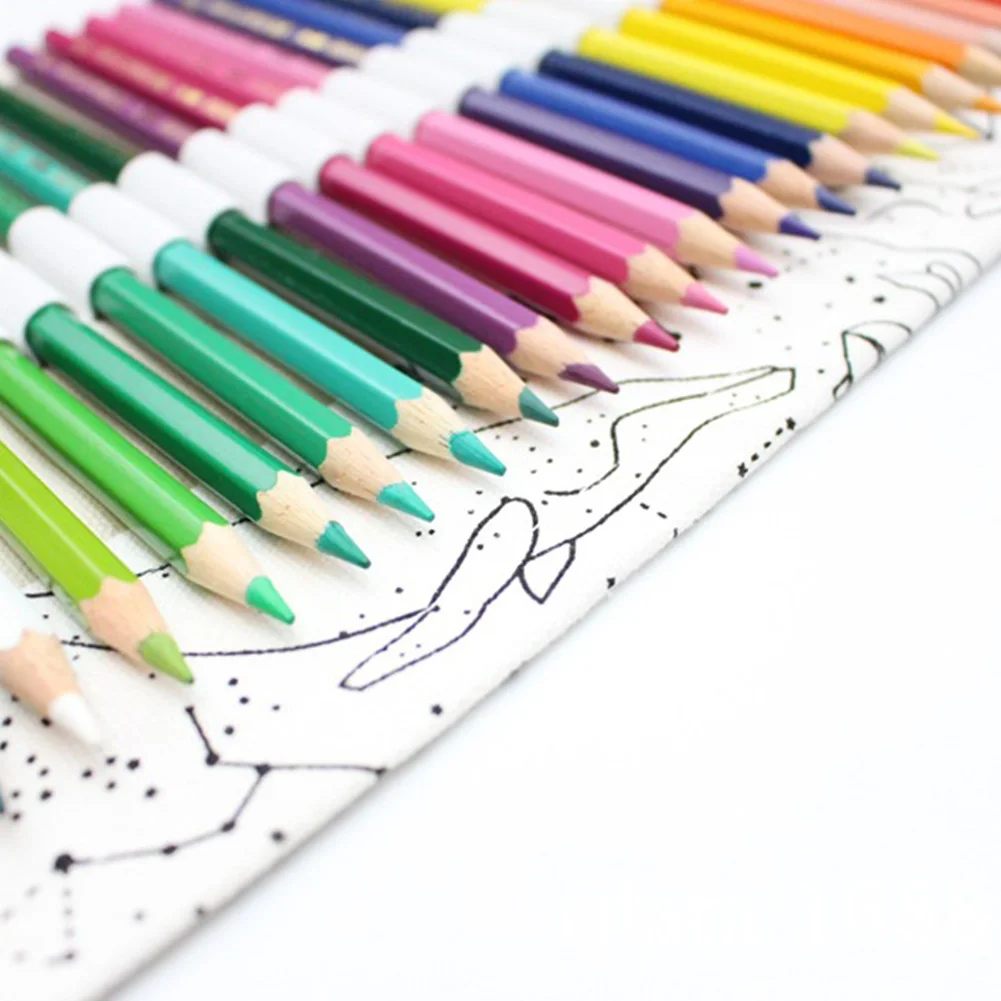 36/48/72 Отверстия звездное небо силуэт большой Ёмкость ролл Пенал из ткани щетка