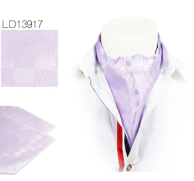 Men Vintage Wedding Ties Formal Cravat Ascot Scrunch Self British style Gentleman Polyester Neck Tie Luxury