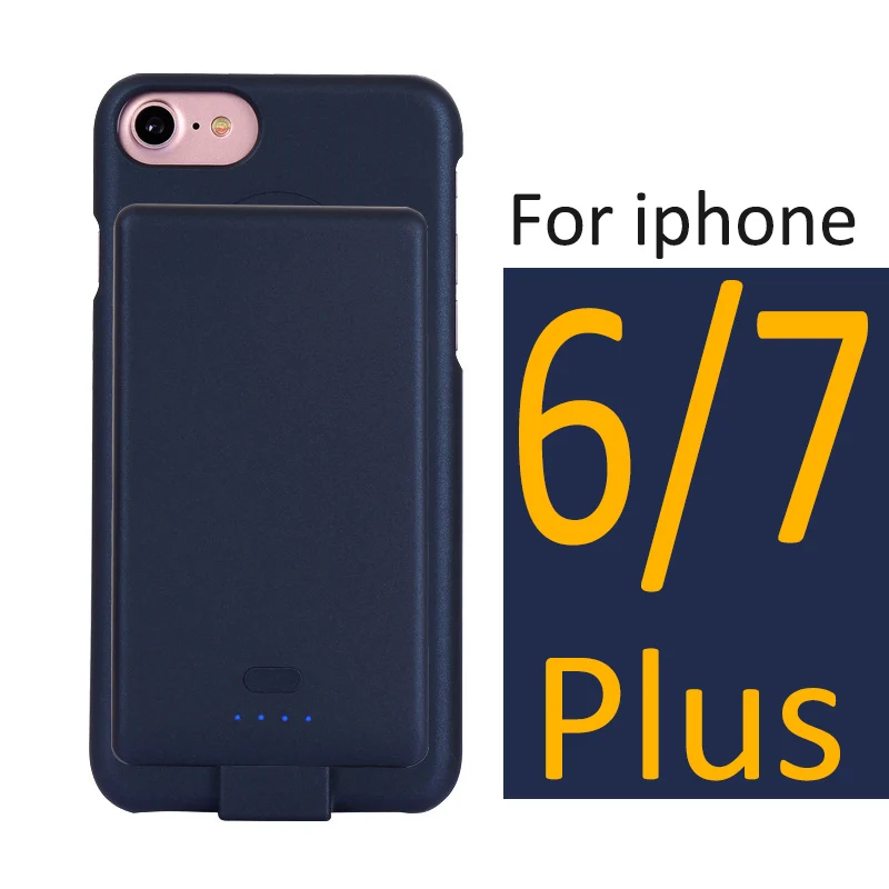 blue 5.5 inches Горячая Распродажа, чехол для внешнего зарядного устройства 4000 мАч/5000 мАч для iPhone 6/6s/7 plus, чехол для зарядного устройства, чехол для внешнего зарядного устройства - Цвет: blue 5.5 inches