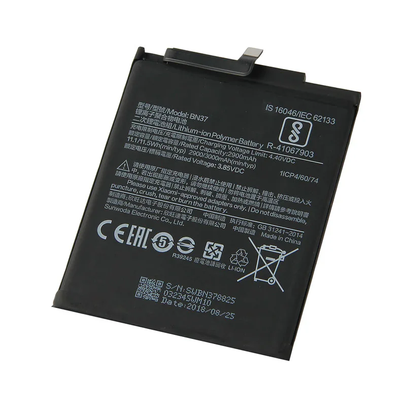 QrxPower BN37 Сменный аккумулятор для Xiaomi Redmi 6 Redmi 6A 2900 мАч литий-ионный аккумулятор для телефона+ инструмент