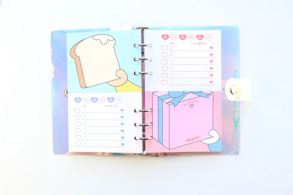 Domikee креативный kawaii лазерный Биндер спиральные блокноты канцелярские товары, конфета мультфильм Биндер планировщик Органайзер для девочек подарок, А6