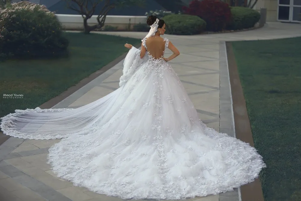 Кружевное мусульманское свадебное платье Vestido De Noiva бальное с фатиновой