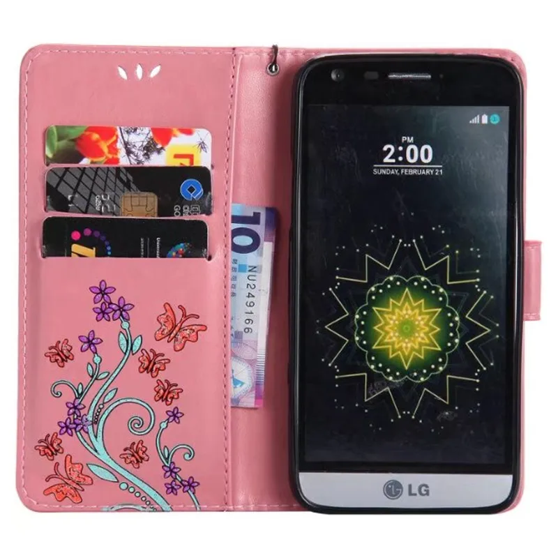 Модный Цветной кожаный флип чехол с цветами и бабочками для LG G3 D855 D850 D851 G4 H815 H818 G5