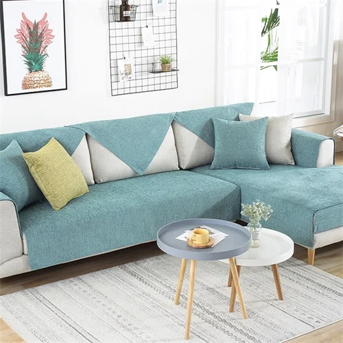 Peacock green as pic Европейский стиль роскошные Утяжеленный синель Диван Крышка для гостиной чехол fundas де диван секционные диванные покрывала SP5604 - Цвет: Peacock green as pic