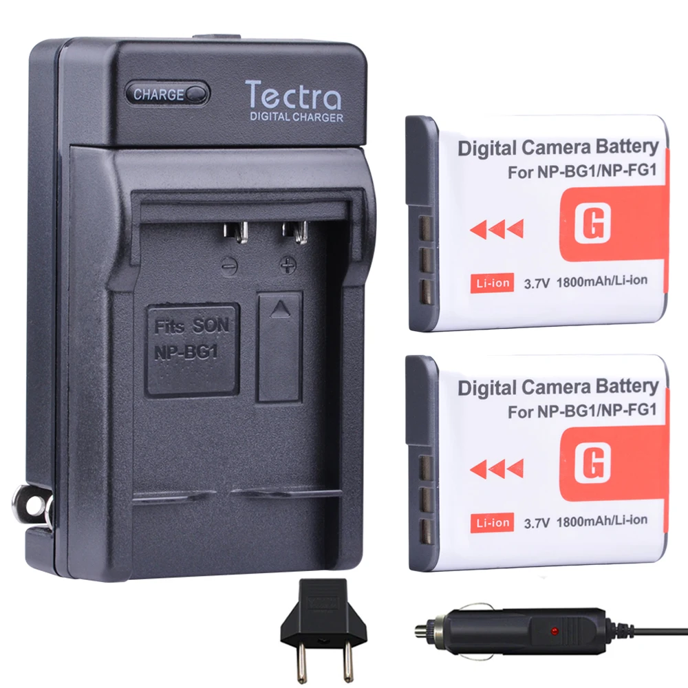 

Tectra 2Pcs NP-BG1 NP-FG1 NP BG1 NP FG1 bateria + Digital Charger for Sony DSC-H3 DSC-H7 DSC-H9 DSC-H10 DSC-H20 DSC-H50 DSC-H55