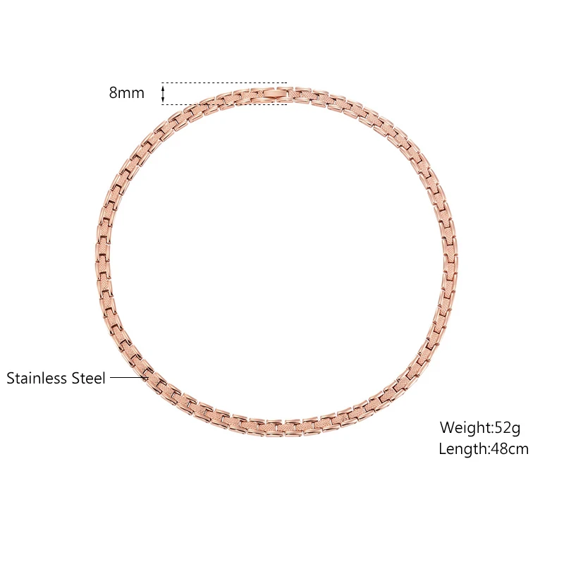 Ожерелье Escalus женское из нержавеющей стали магнитное розовое золото|germanium necklace|rose