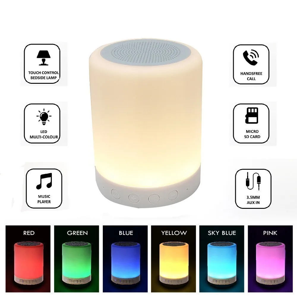 Портативный Bluetooth динамик мини открытый BT Саундбар для смартфона Xiaomi умная Светодиодная лампа с сенсорным управлением TF Usb Boombox для кемпинга туризма
