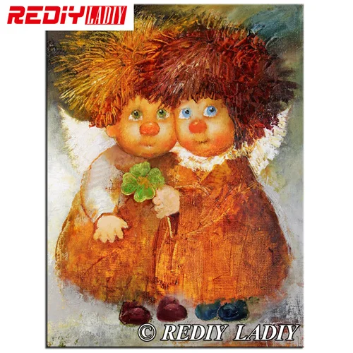 RF79013 EDIY LADIY полная Алмазная вышивка рукоделие DIY Алмазная картина вышивка крестиком ангел с цветы алмазы мозаика домашний декор - Цвет: RF79013