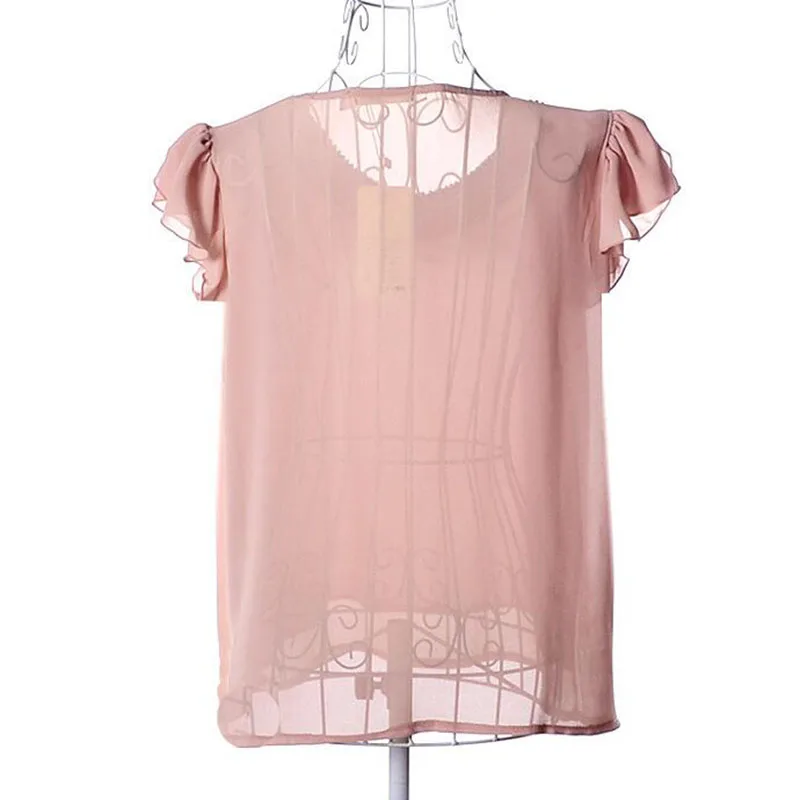 Летняя шифоновая блузка с бисером новинка 2017 женские повседневные свободные