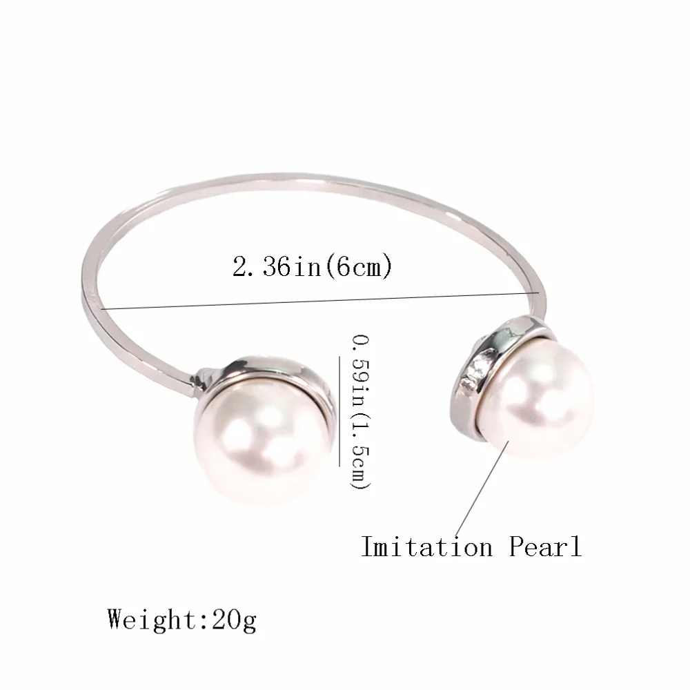 Женский браслет с искусственным жемчугом MANILAI металлический жесткий массивное