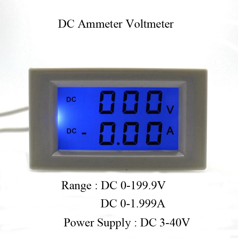 Двойной ЖК Дисплей ПОСТОЯННОГО Напряжения и Тока Метр Вольтметр Амперметр