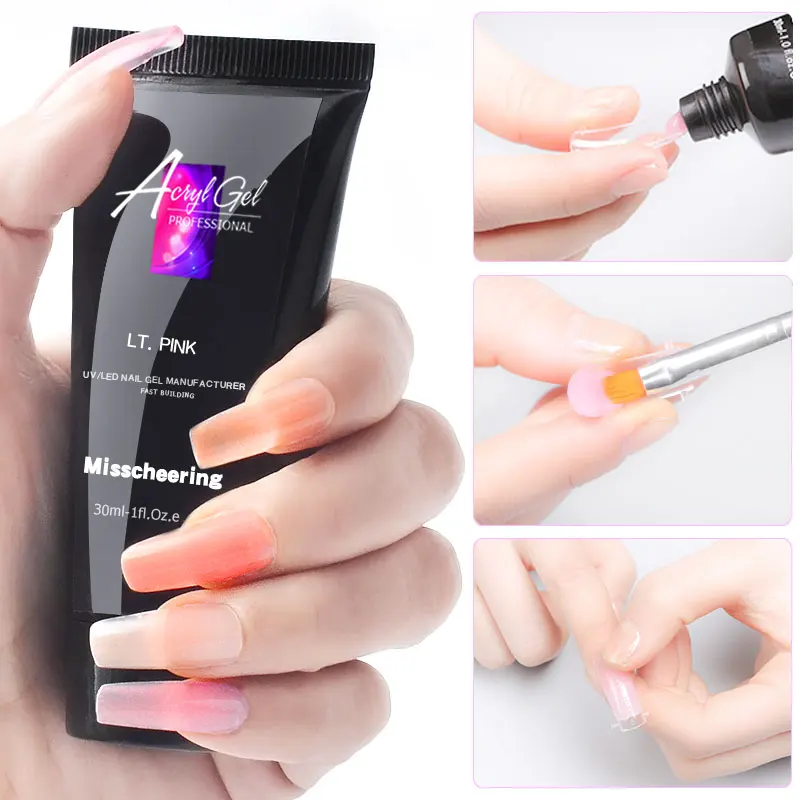 30ML Acrylic Extension Gel Quick Building Polish Set Tips Clear Pink Nude LED UV Builder Varnish Camouflage Nail Art | Красота и