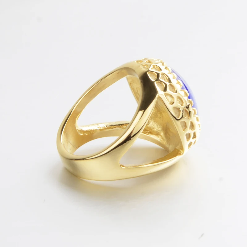 10 шт./лот очень большой синий камень океана нержавеющая сталь мужские ювелирные