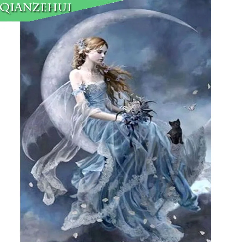 QIANZEHUI Стразы для рукоделия Пластиковые ремесла алмазная луна Сказочный персонаж