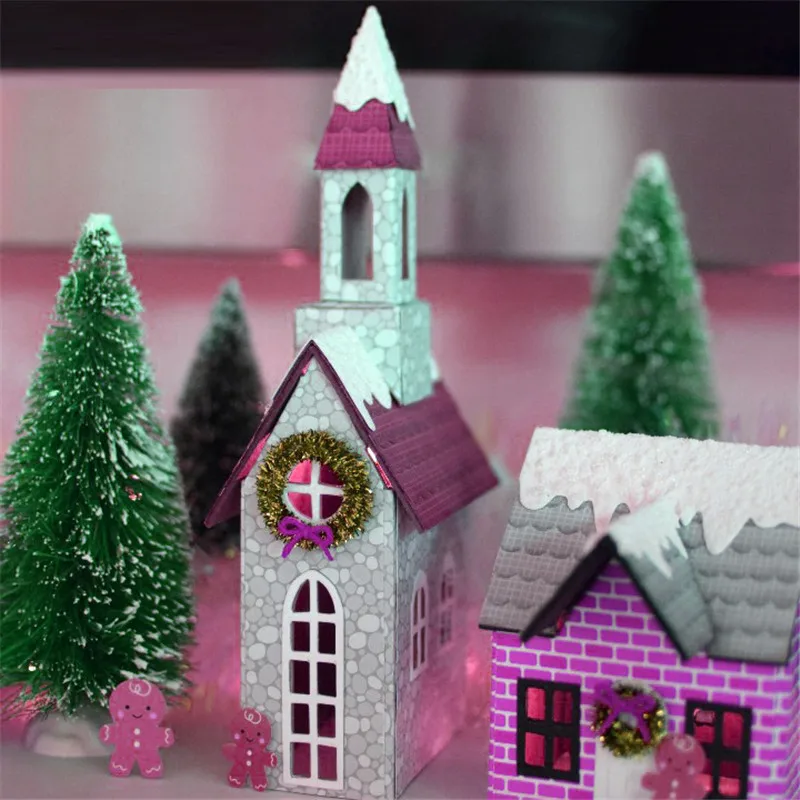 DiyArts 4 шт 192*198 мм металлические штампы для зодчества церкви для открыток, скрапбукинга, поделок, штампы для поделок, трафарет для резки металла, штампы для искусства
