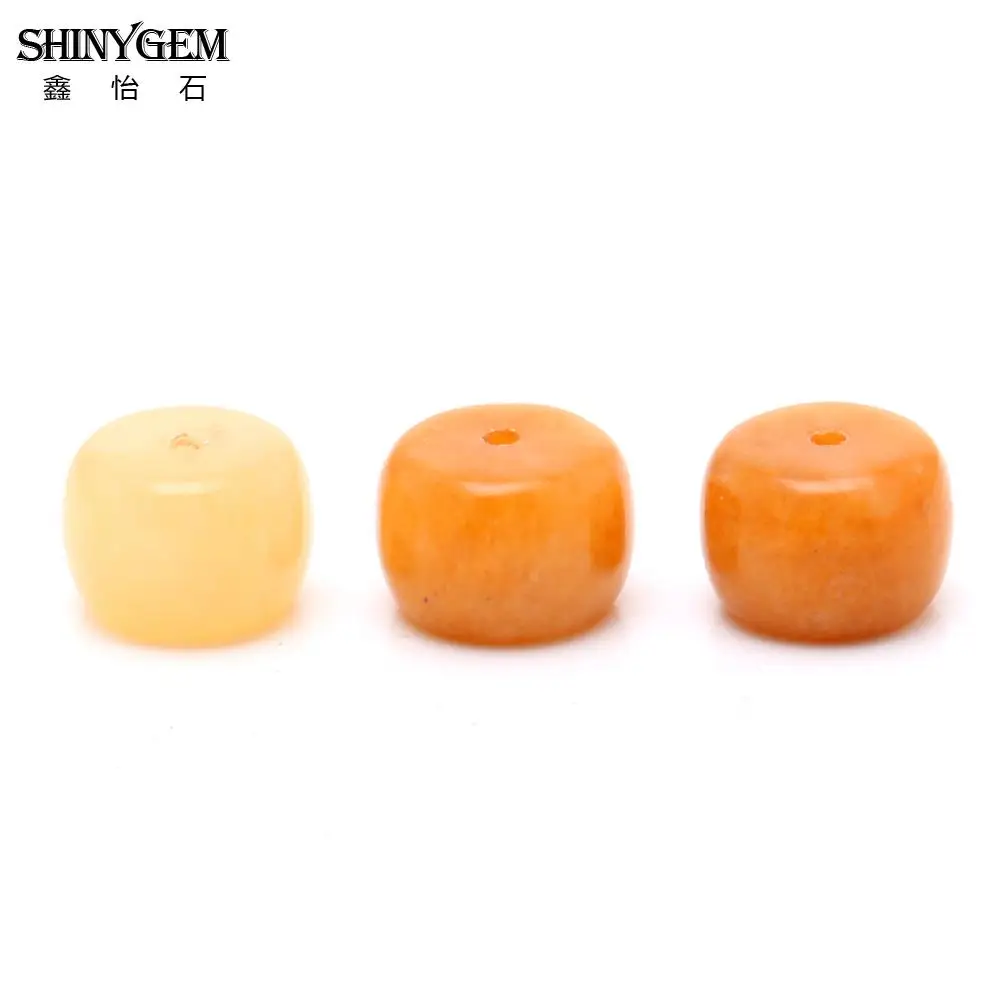 Бусины из желтого нефрита ShinyGem 7*9 мм оптовая продажа маленькие плоские круглые