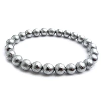 6mm natural gibeon meteorite moldavite round beads bracelets bangle genuine meteorite stretch crystal beads 925 silver aaaaa