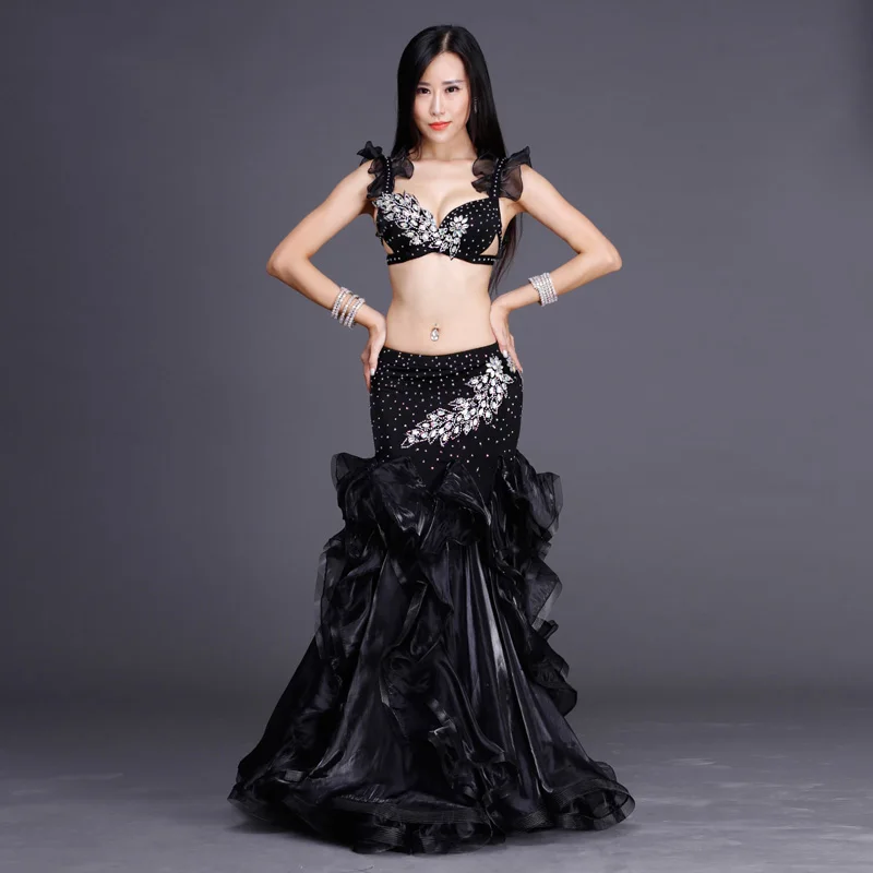 2017 Женский/женский костюм для танца живота красный черный белый