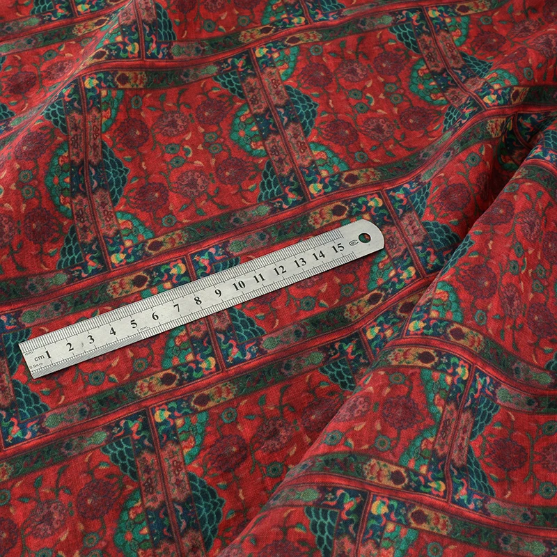 42D 100%organic Ramie Geometric Pattern Printed Fabric for Women Dress Robe Clothes Diy Sewing 135cm Wide Free Shipping Sale Hot | Дом и сад