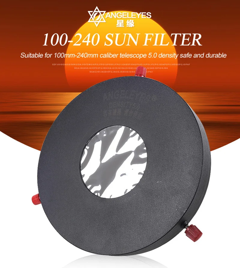 Adjustable 100-240mm Diameter Aperture Astronomical Telescope Solar Filter Baader Filter 5.0 Density Planetarium Bard Film Meade