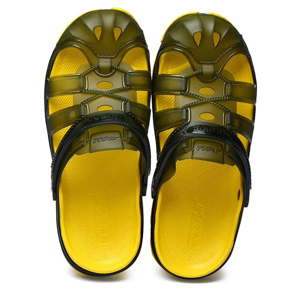 Fashion Men summer Beach Sandals Hollow Shoes Casual Breathable Slippers Slip-On Flats Hole shoes men's outdoor sandals A3065 | Спорт и