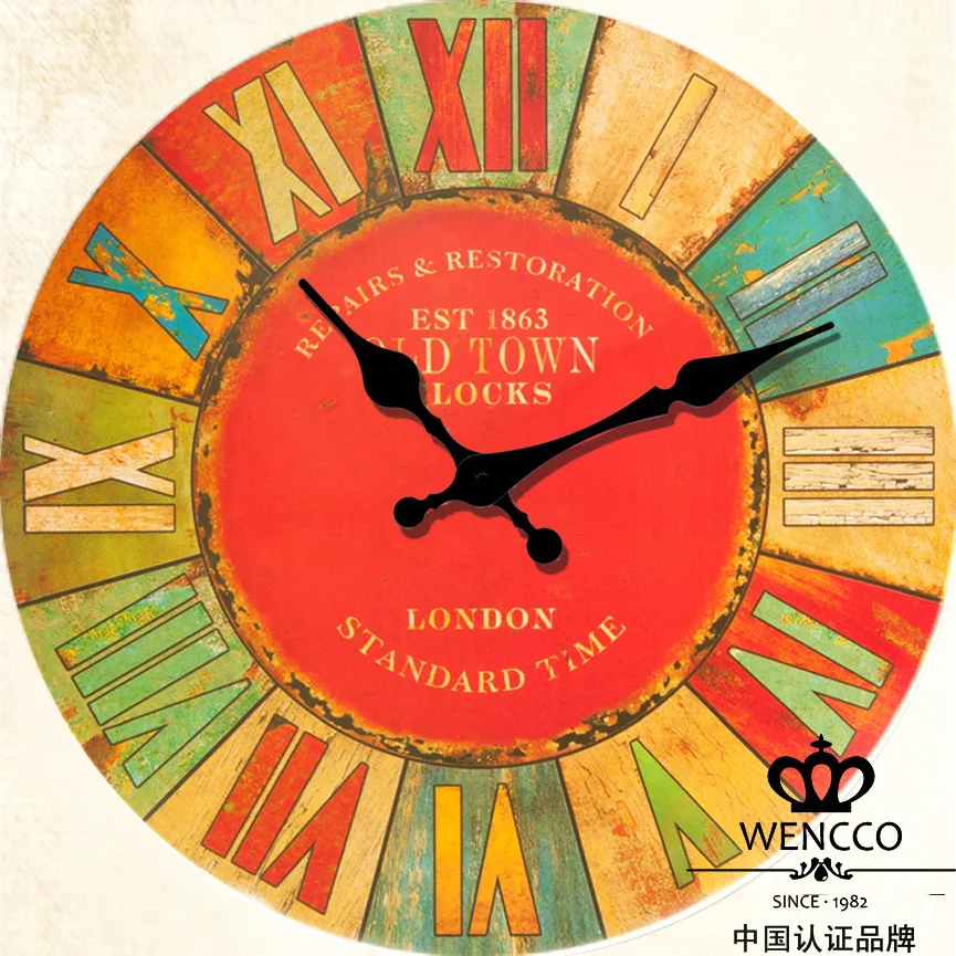 Континентальный 24 дюймов настенные часы мода гостиной минималистский офис немой